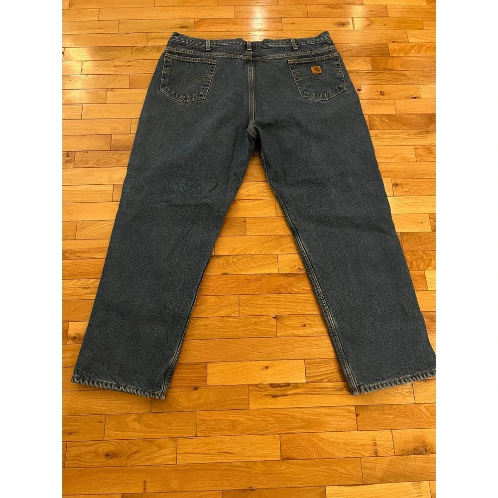 Carhartt Mens Relaxed Fit Straight Leg Jeans Dark Wash Blue Denim 44 x 32
